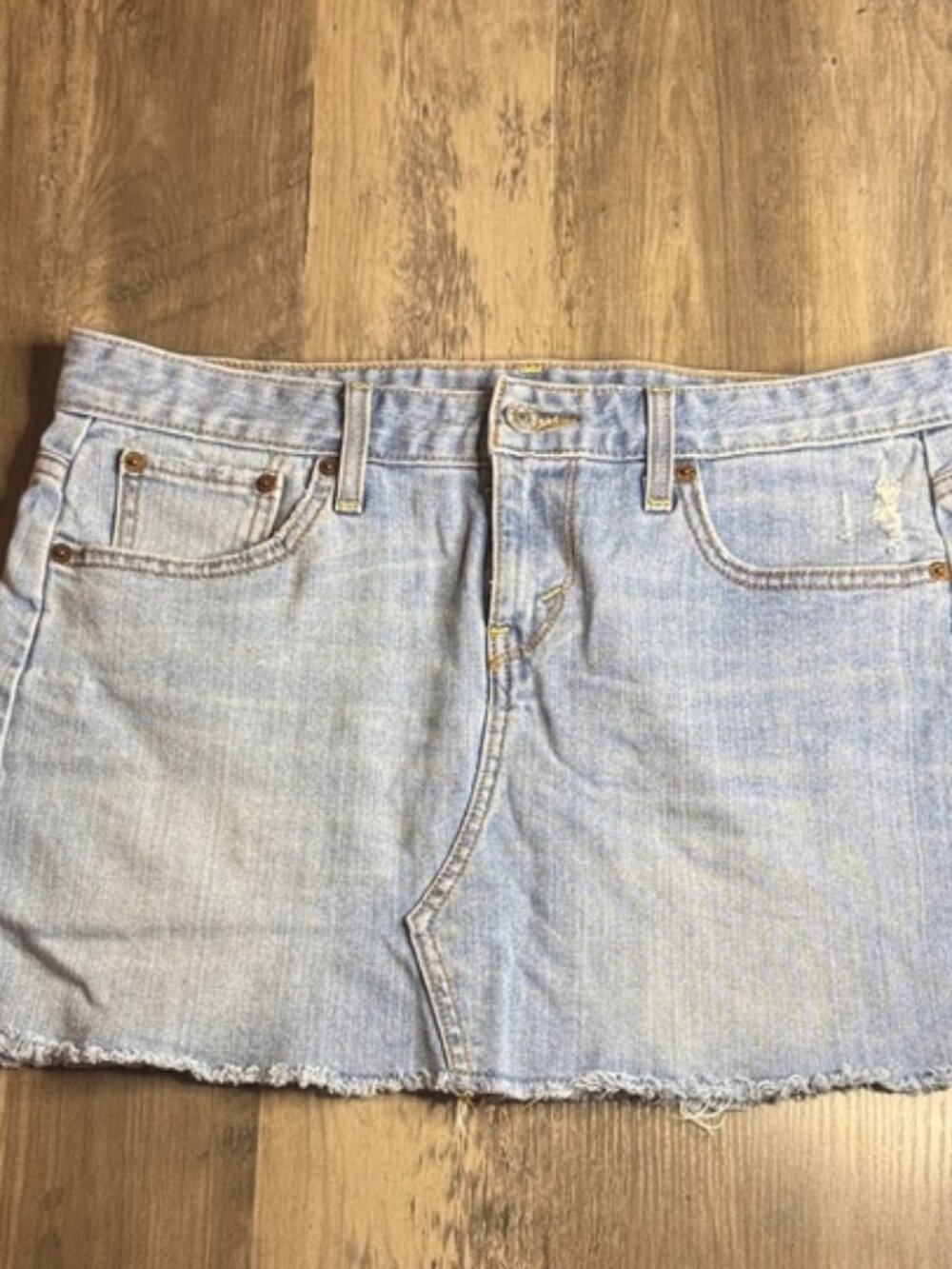 Light Blue Denim Micro Mini Skirt